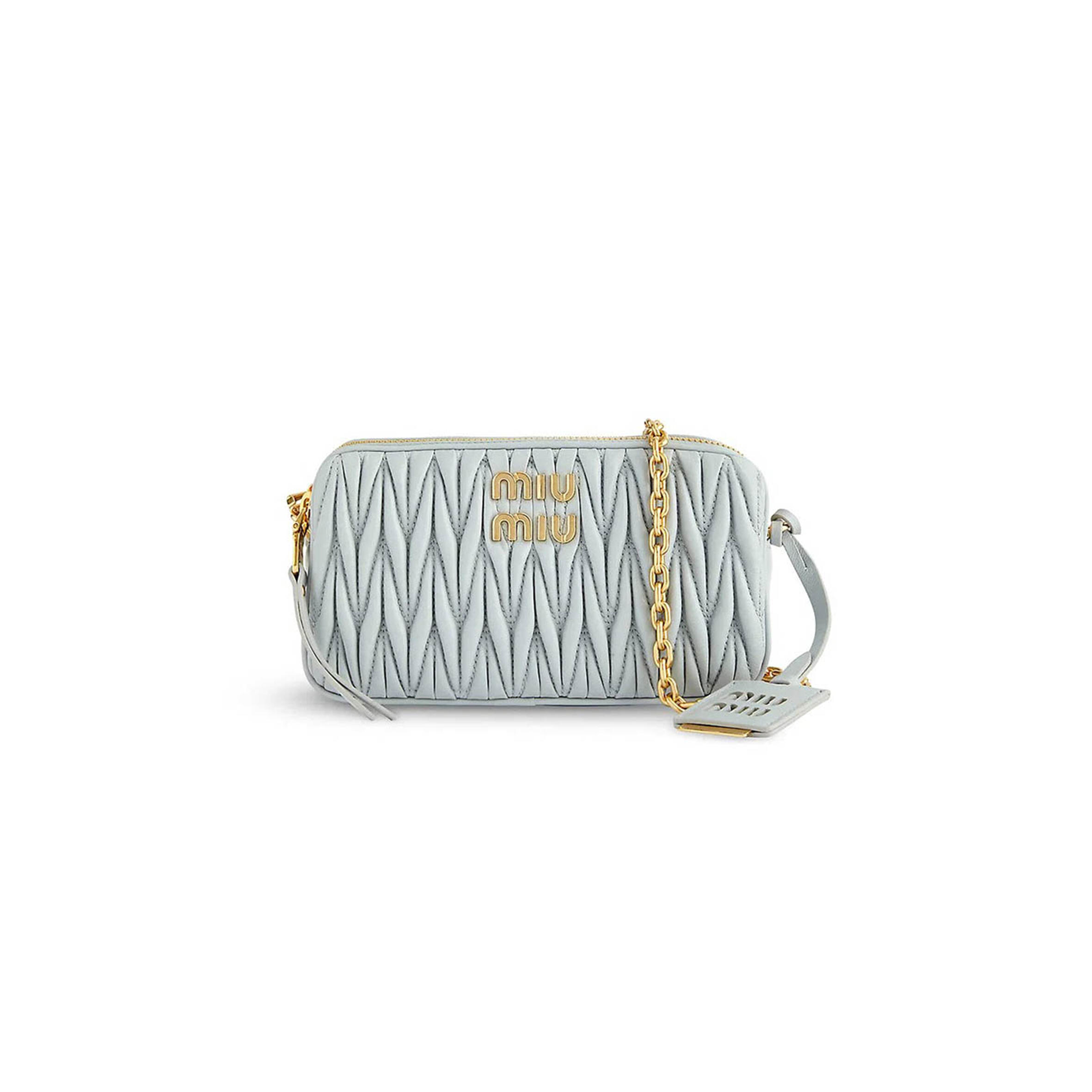 MIU MIU MATELASSE NAPPA LEATHER DOUBLE-LAYER CROSSBODY CAMERA BAG 5BP045 (18*10*5cm)